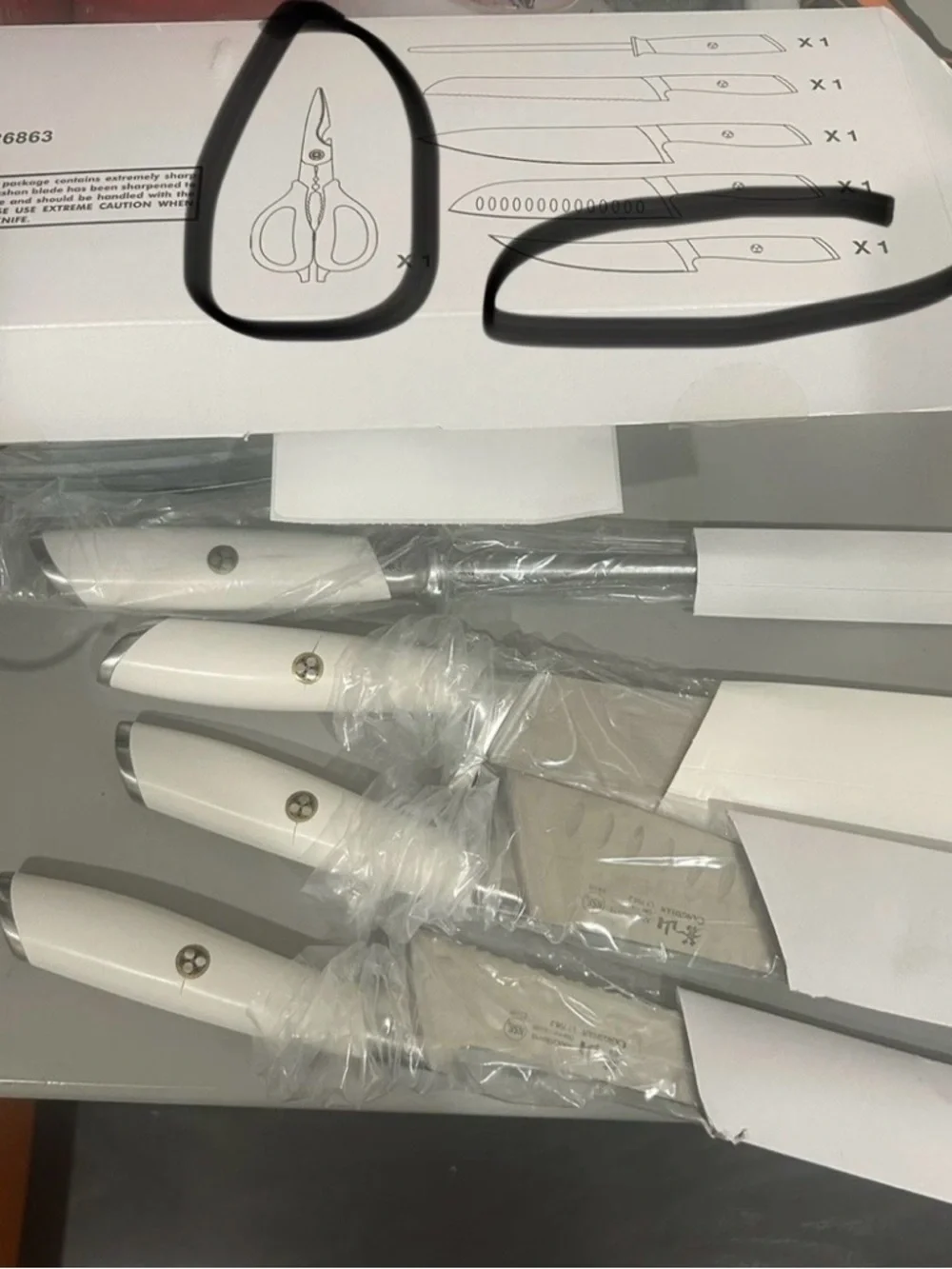 Cangshan Alps Series Forged German Steel 11 Piece Knife Block Set White SEE NOTE